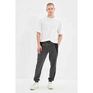 Trendyol Anthracite Men's Regular Fit Rubber Leg Paneled Sweatpants