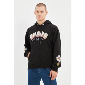 Trendyol Black Men's Oversize Hoodie Sweatshirt