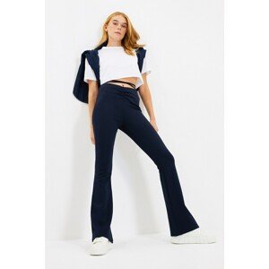 Trendyol Navy Blue Lacing Detail Spanish Leg Knitted Trousers
