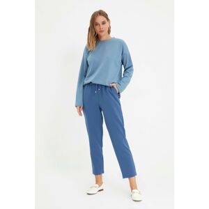 Trendyol Blue Carrot Fit Elastic Waist Lace-up Trousers