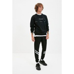 Trendyol Black Men Regular Fit Stripe Detailed Elastic Leg Sweatpants