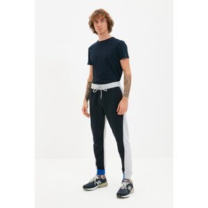 Trendyol Navy Blue Men's Regular Fit Paneled Elastic Leg Sweatpants