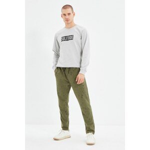 Trendyol Khaki Men Regular Fit Printed Sweatpants
