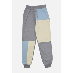 Trendyol Gray Color Block Loose Jogger Knitted Sweatpants