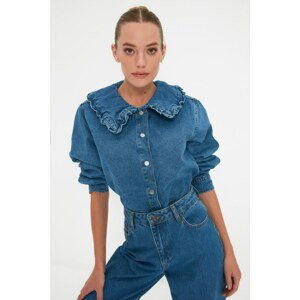 Trendyol Blue Collar Detailed Denim Shirt