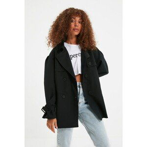 Trendyol Black Belted Trench Coat