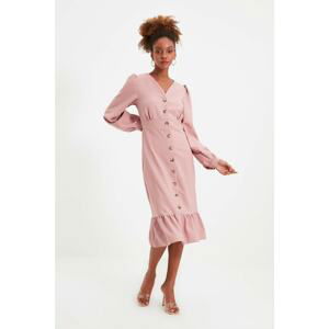 Trendyol Dried Rose Button Dress