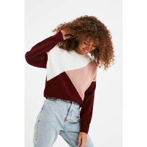 Trendyol Plum Color Block Knitwear Sweater