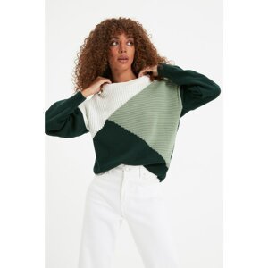 Trendyol Emerald Color Block Knitwear Sweater