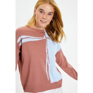 Trendyol Dried Rose Jacquard Knitwear Sweater