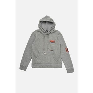 Trendyol Gray Printed Basic Hooded Thick Knitted Sweatshirt