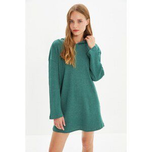 Trendyol Oil Hooded Knitted Dress