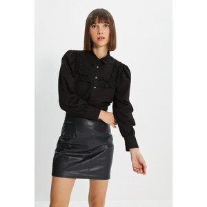 Trendyol Black Frilly Shirt