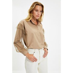 Trendyol Mink Sleeves Flounce Shirt