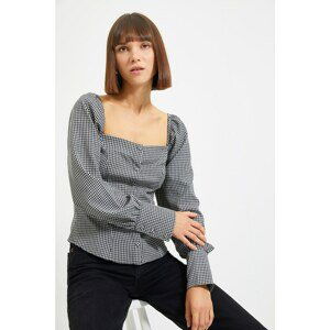 Trendyol Black Square Collar Blouse