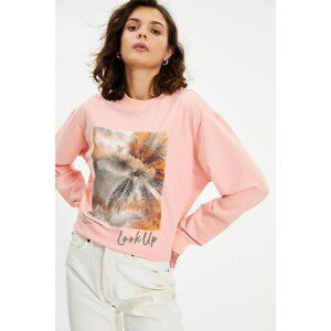 Trendyol Powder Printed Basic Knitted Sweatshirt