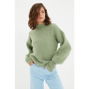Trendyol Mint Knit Detailed Stand Up Collar Knitwear Sweater
