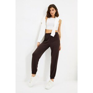 Trendyol Brown Viscon Jogger Knitted Trousers