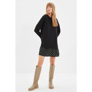 Trendyol Black Polka Dot Knitted Dress