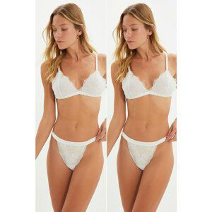 Trendyol White Lace 2-Pack Thong Panties