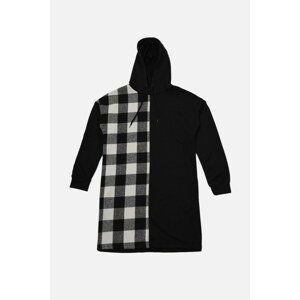 Trendyol Black Plaid Knitted Dress