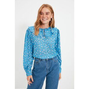 Trendyol Blue Collar Detailed Blouse