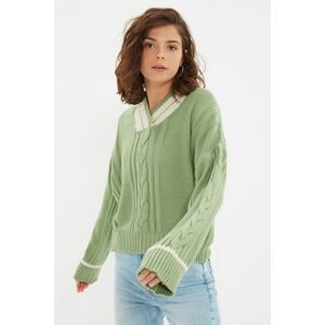 Trendyol Mint Knitted Detailed Knitwear Sweater