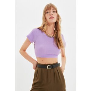 Trendyol Lilac Back Detailed Knitted Blouse