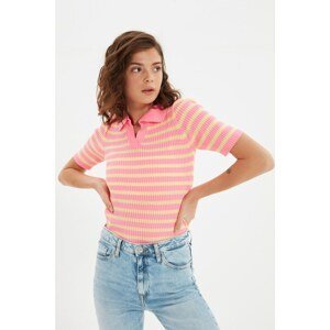 Trendyol Pink Striped Knitwear Sweater