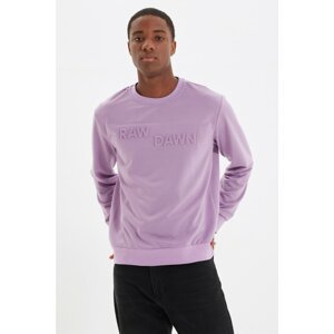 Trendyol Lilac Men Regular Fit Crew Neck Long Sleeve Printed Sweatshirt