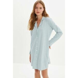 Trendyol Gray Striped Knitted Nightgown