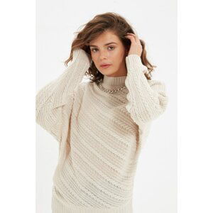 Trendyol Stone Standing Collar Knitwear Sweater