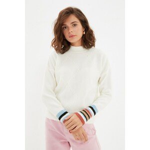 Trendyol Ecru Stand Up Collar Knitwear Sweater