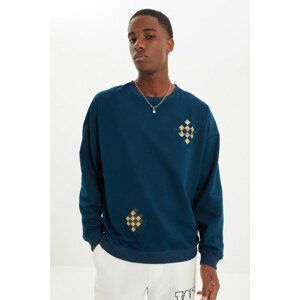 Trendyol Indigo Men's Oversize Fit Crew Neck Sweatshirt