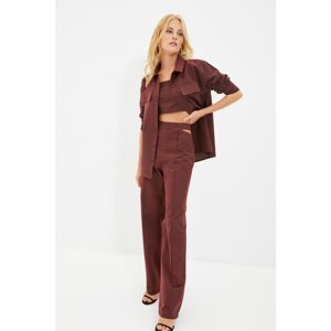 Trendyol Claret Red Plaid Trousers
