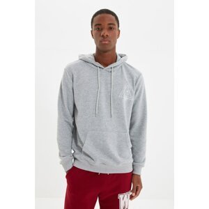 Trendyol Gray Men's Regular Fit Hoodie Sweatshirt