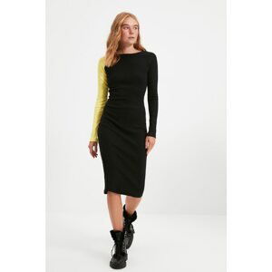 Trendyol Black Color Block Knitted Dress