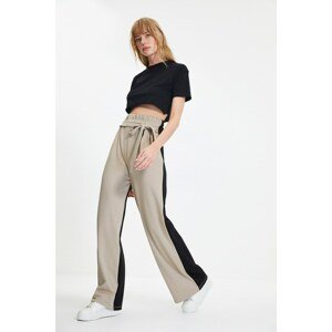 Trendyol Mink Color Block Wideleg Knitted Trousers