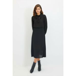 Trendyol Black Scarf Collar Dress