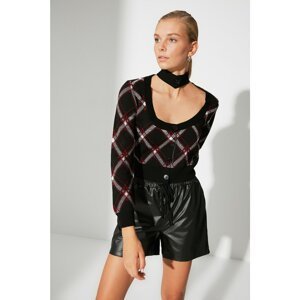 Trendyol Black Collar Detailed Knitwear Cardigan