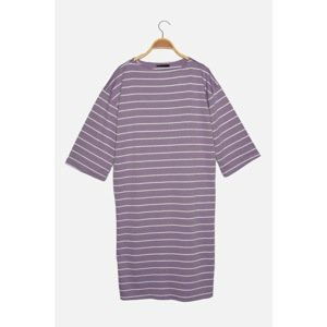 Trendyol Purple Striped Knitted Petite Sweat Dress