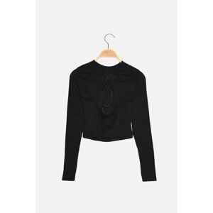 Trendyol Black Tie Back Detailed Knitted Blouse