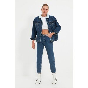 Trendyol Blue Detailed High Waist Mom Jeans