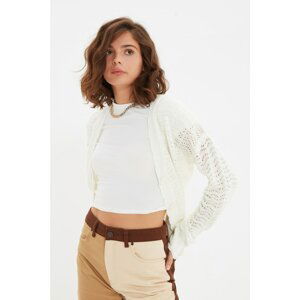 Trendyol Ecru Openwork Knitwear Cardigan