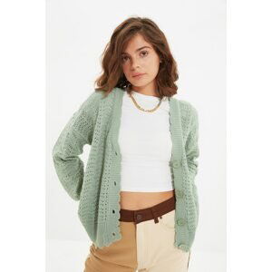 Trendyol Mint Openwork Knitwear Cardigan