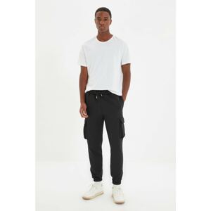 Trendyol Black Men's Regular Fit Rubber Pants with Cargo Pocket Sweatpants