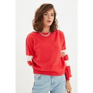 Trendyol Red Color Block Knitwear Sweater