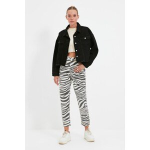 Trendyol Multi Color Zebra Printed High Waist Mom Jeans