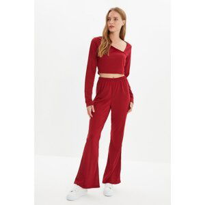 Trendyol Claret Red Collar Detailed Knitted Bottom-Top Set