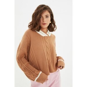 Trendyol Camel Knit Detailed Knitwear Sweater